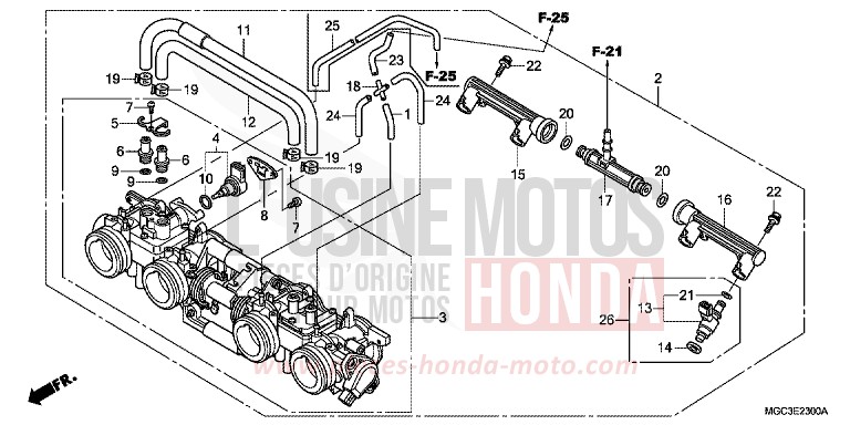 DROSSELKLAPPENGEHAEUSE von CB1100 ABS GRAPHITE BLACK (NHB01) von 2013